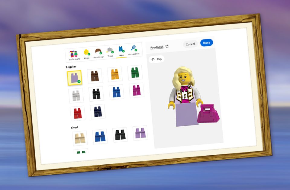 Camilla evening ensemble designed in LEGO Minifigure Factory
