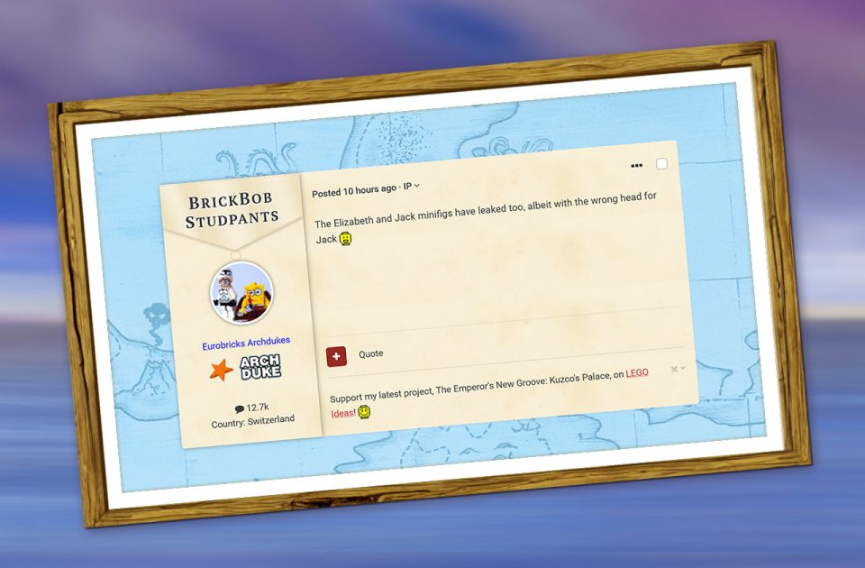 LEGO Pirates Forum post screenshot of 10365 Icons Black Pearl Minifigure Leak
