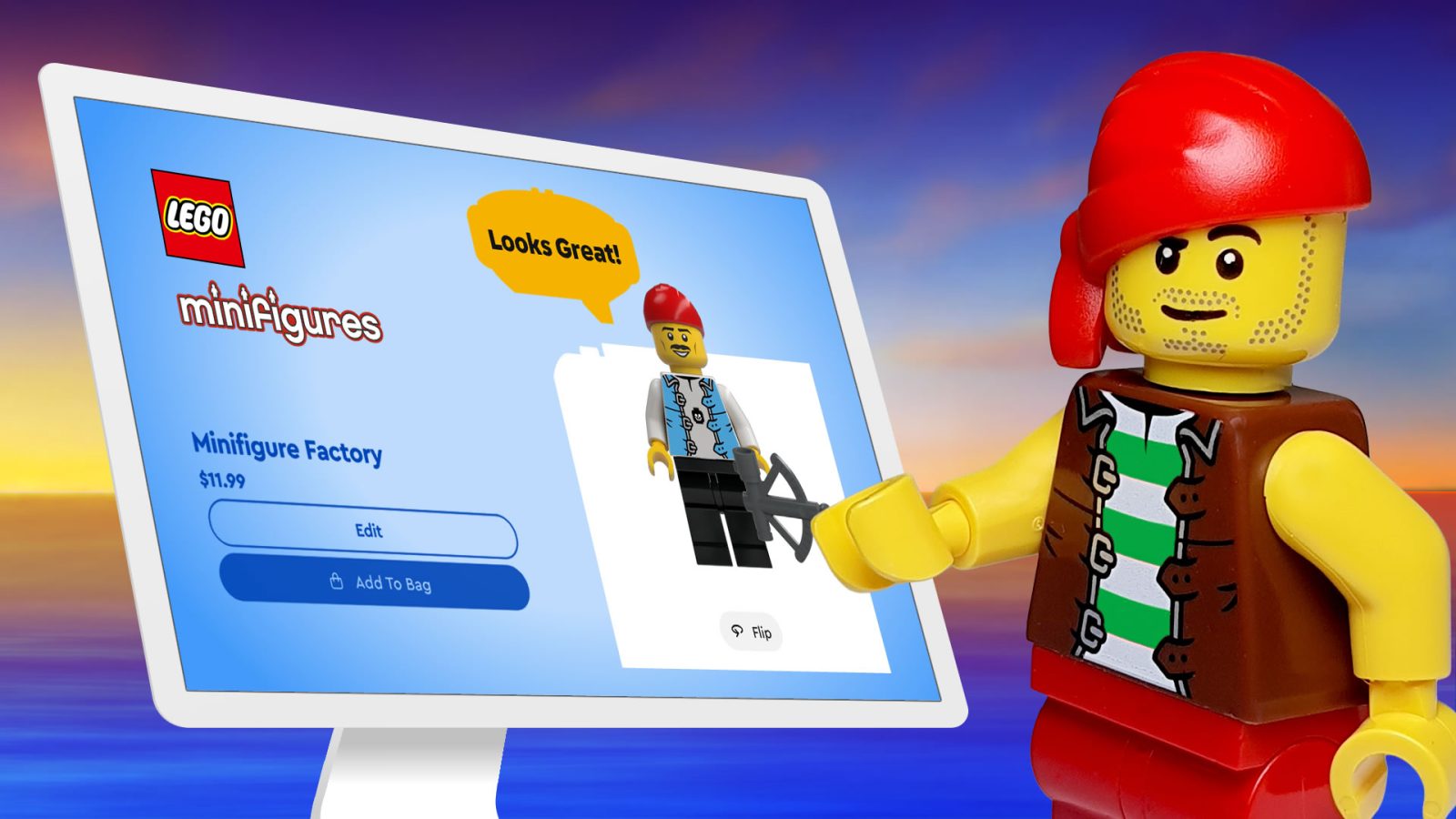 Bo'Sun Will designing a pirate in the LEGO Minifigure Factory
