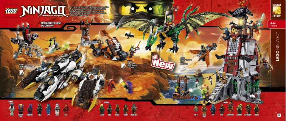 LEGO Ninjago pages 86 & 87 from the 2016 Catalogue