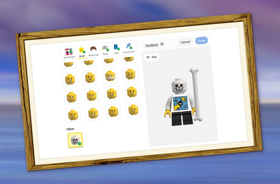 Pirate Skeleton designed in the LEGO Minifigure Factory