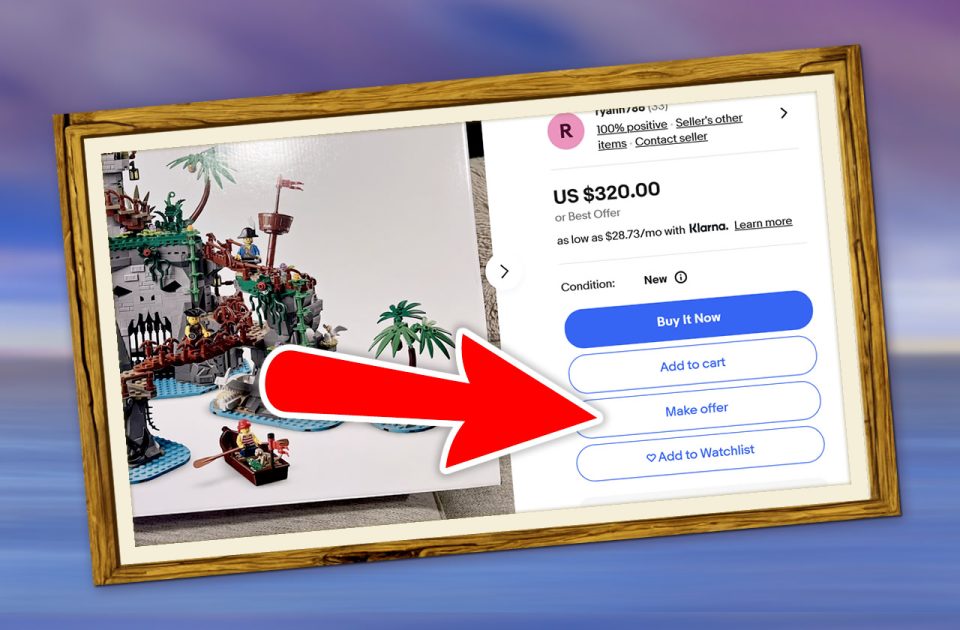 eBay auction listing for 910038 Ominous Isle with "Make Offer" button