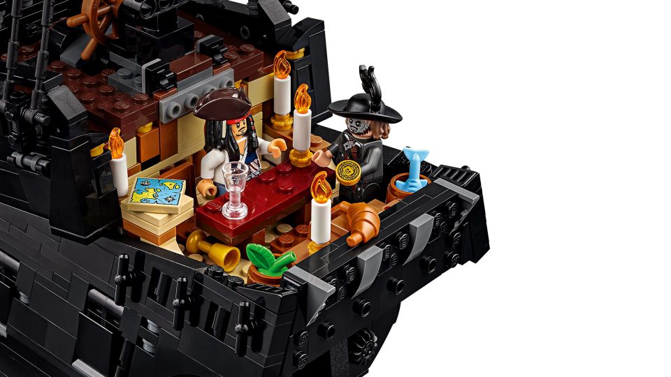 Jack and Barbossa in the Captain's Cabin of 10365 Jack Sparrow's Pirate Ship
