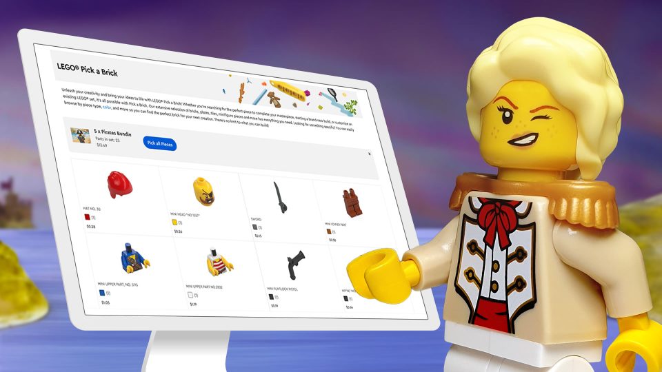 Click here to enlarge image Camilla using the LEGO Pick And Brick website to buy Pirate Bundles