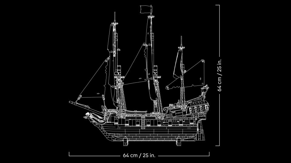 Click here to enlarge image Dimensions of 10365 Jack Sparrow's Pirate Ship