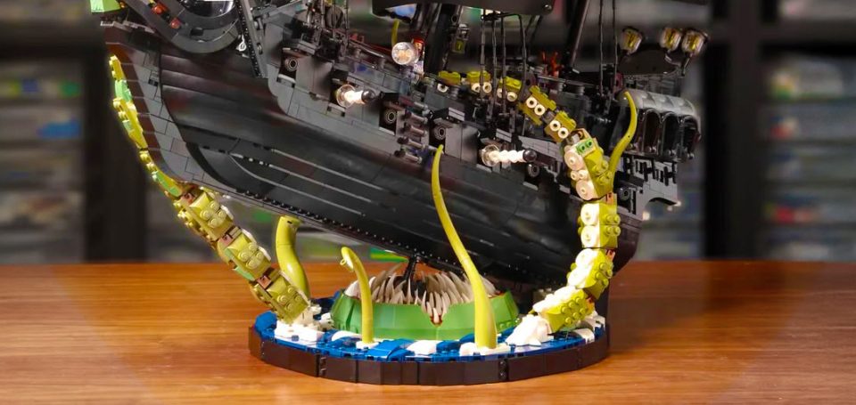 Close-up of the Kraken Display Stand built by Beyond the Brick