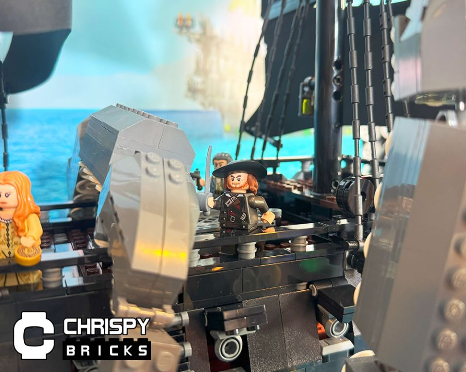 Hector Barbossa minfigure evading kraken's tentacles onboard 10365 Black Pearl