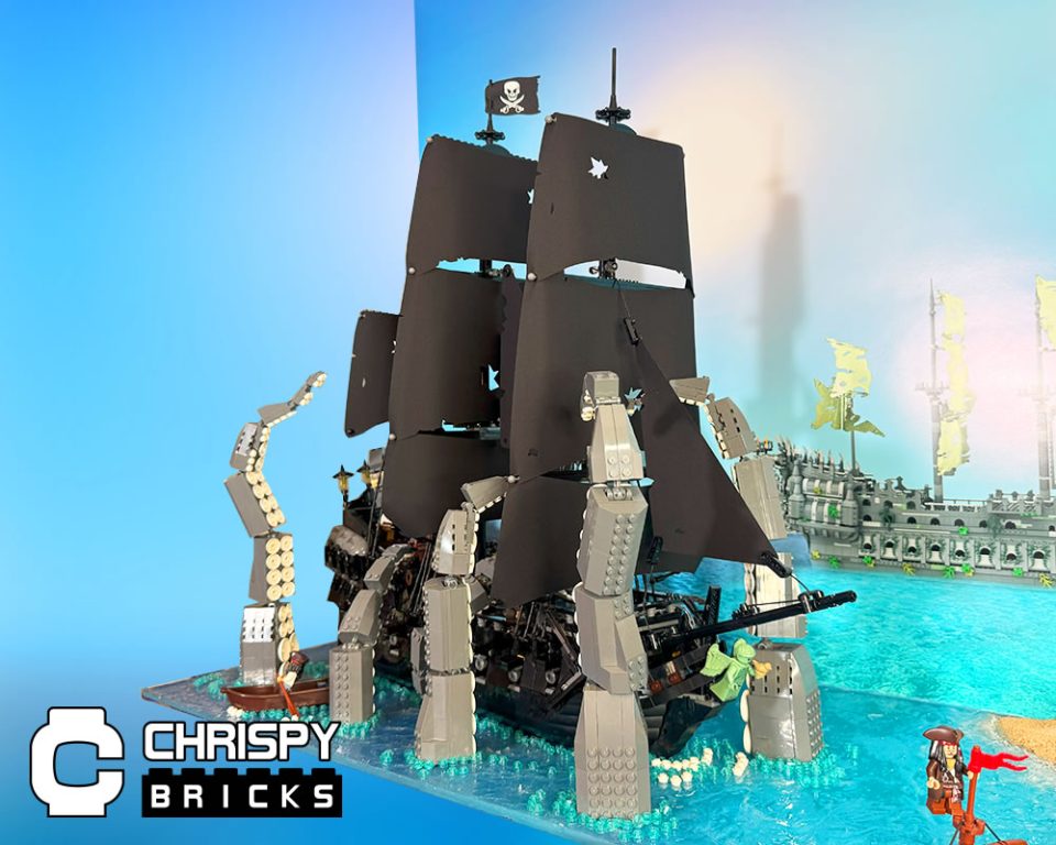 Stern of 10365 Black Pearl wrapped in kraken's tentacles