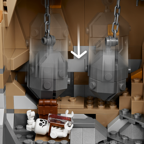 Chester Copperpot crushed by boulders in 21363 The Goonies