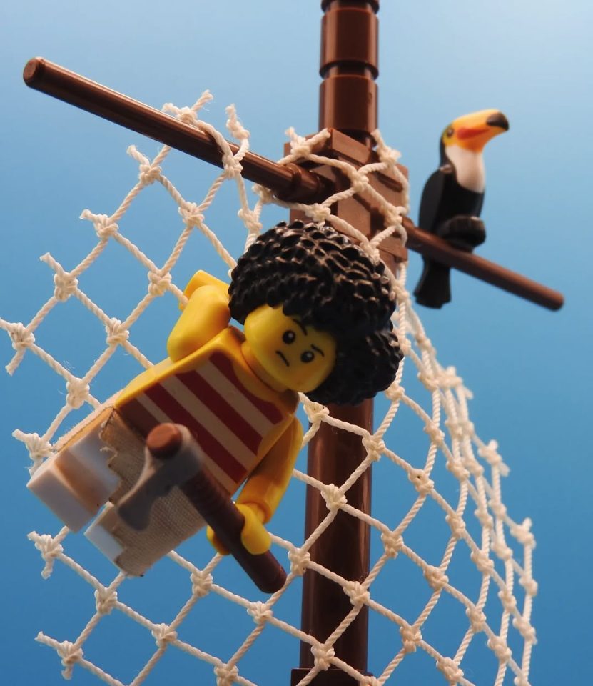 Close-up of Pirate minifigure from "The Children" by constructing.joy