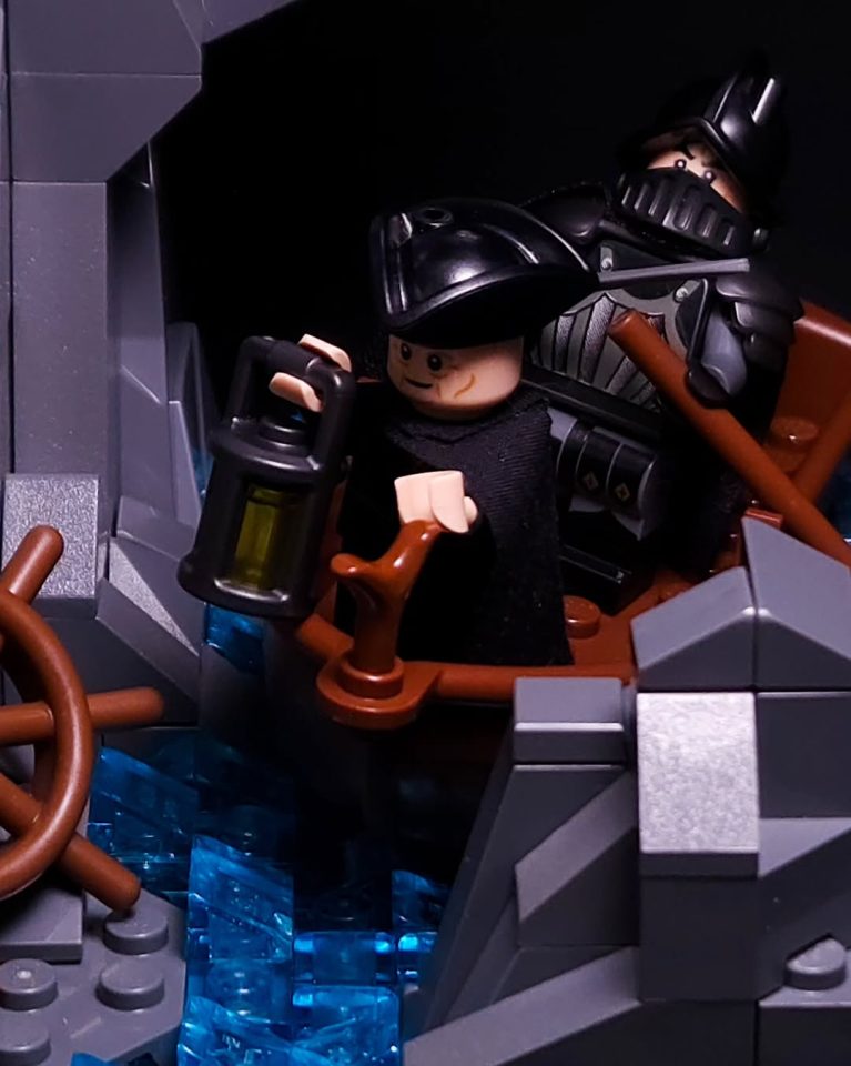 Close-up of pirate minifigures in "Through Storm and Ruin" by brick.roll20