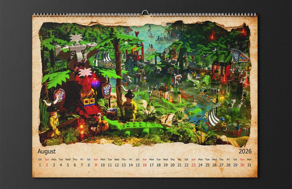 July page of 2026 LEGO Pirates Calendar by Mariusz Pietruszka