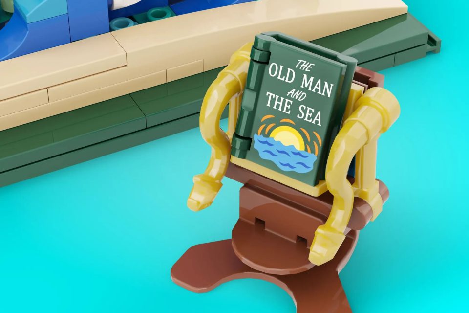 Cover of brick-built book "The Old Man and the Sea"