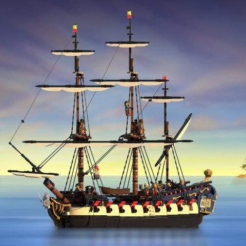 Series 7 version of "Privateer Frigate Fortuna" by BrickPerfection