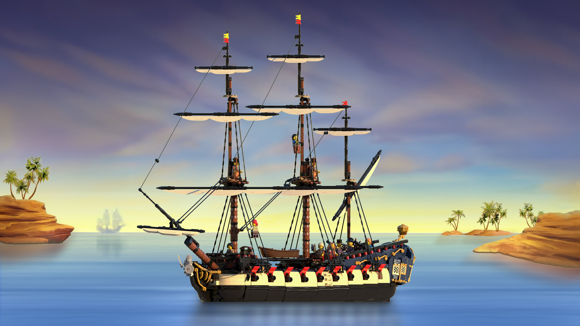 Series 7 version of "Privateer Frigate Fortuna" by BrickPerfection