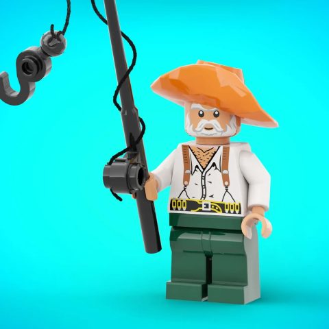 Santiago minifigure from “The Old Man and the Sea” by IYan Ha