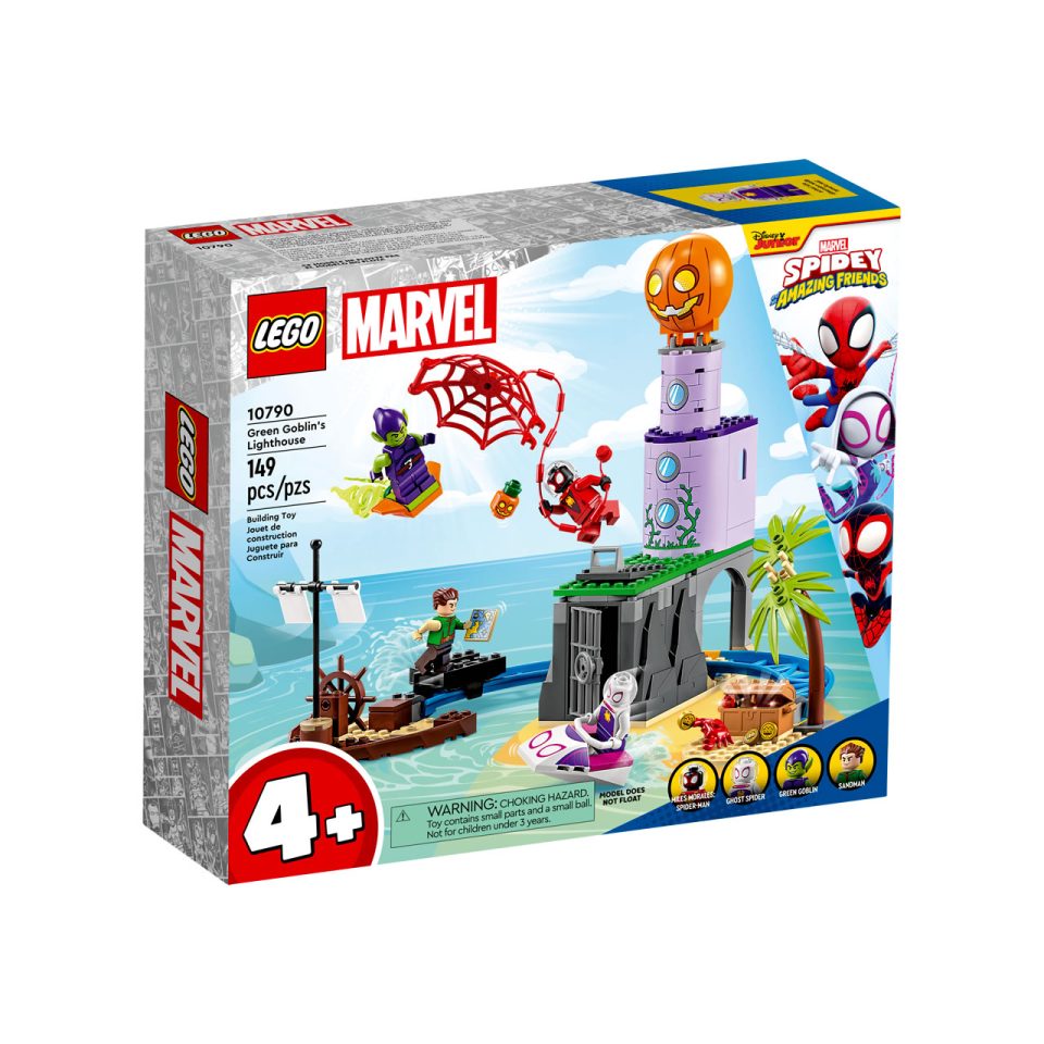 Front of the box for 10790 Team Spidey at Green Goblins Lighthouse