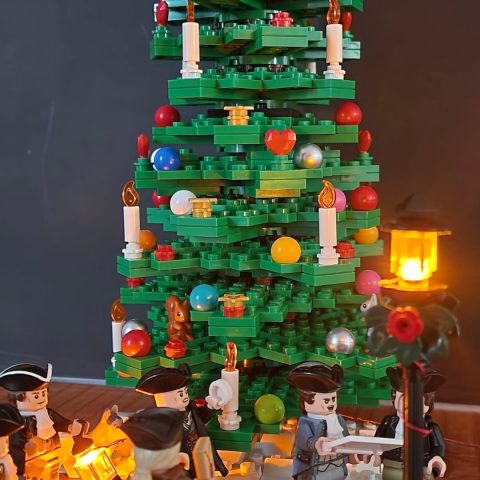 Close-up of Christmas tree in “Colonists Coming Together for Christmas” by ruddellcreations18