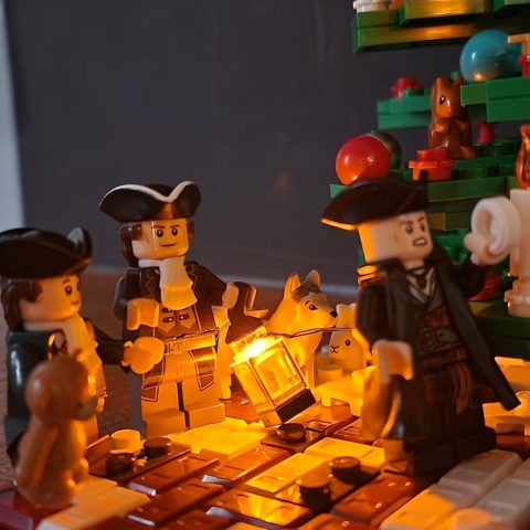 Close-up of camp fire in “Colonists Coming Together for Christmas” by ruddellcreations18