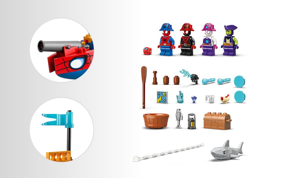 Pirate parts from 11208 Team Spidey Pirate Ship