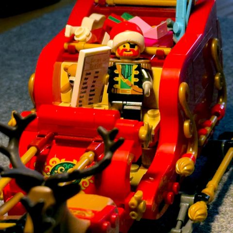 Santa Redbeard minifigure in sleigh by captain_brickbeard_89