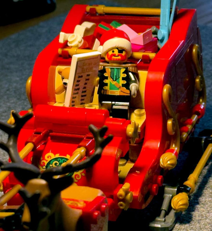 Santa Redbeard minifigure in sleigh by captain_brickbeard_89