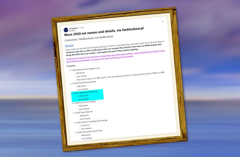 Creator set 2026 rumours - Legendary Pirate Ship