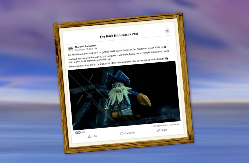 The Brick Enthusiast 2026 LEGO Pirates of the Caribbean Rumour posted on Facebook