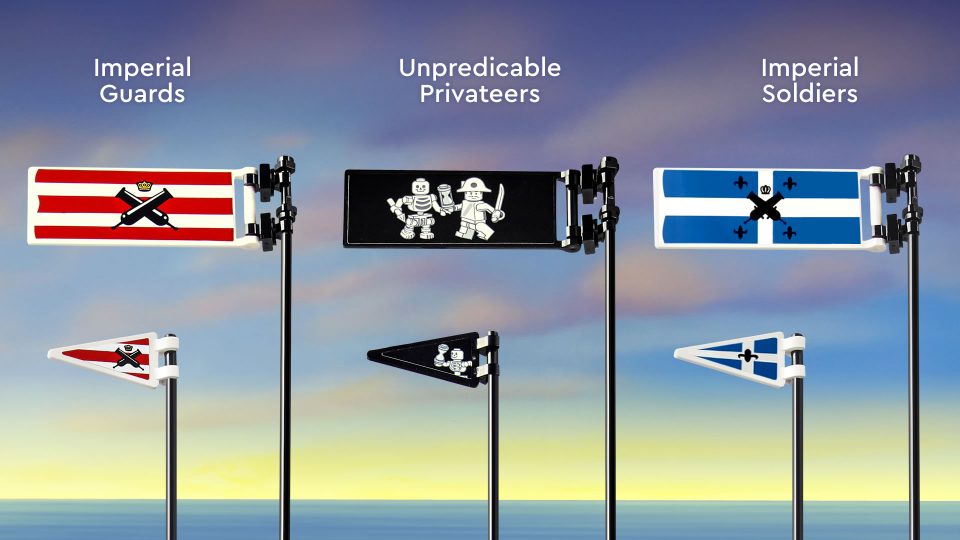 Click here to enlarge image Close-up of flags included with Privateer Frigate Fortuna