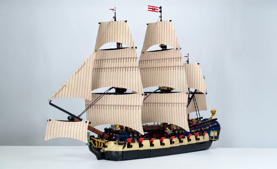 Sailed  version of "Privateer Frigate Fortuna" by BrickPerfection