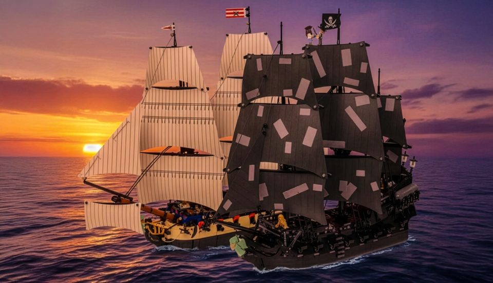 Privateer Frigate Fortuna and 10365 Jack Sparrow's Pirate Ship