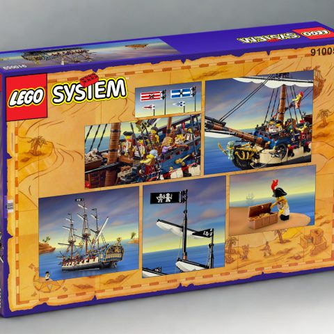 Back of LEGO SYSTEM box for 910059 Privateer Frigate Fortuna