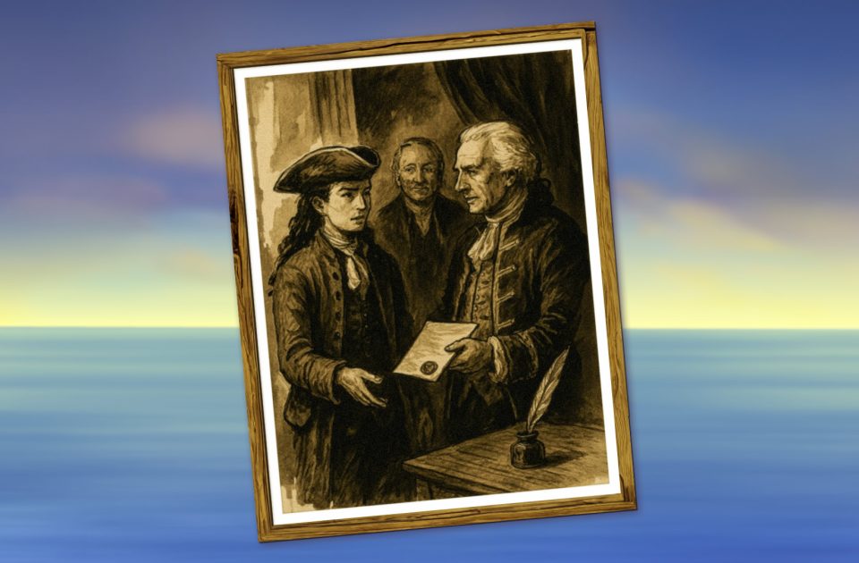 Catherine Sloper receiving a Letter of Marque 