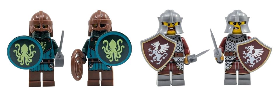 Kraken Warriors and Griffin Knight Minifigures from 21358 Vending Machine