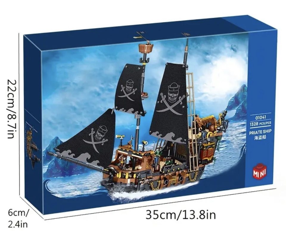 ZHEGAO Pirate Ship Mini Building Blocks Model Kit 