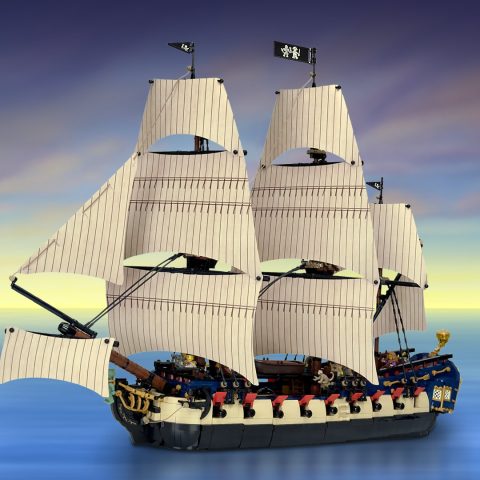 “Privateer Frigate Fortuna” with fabric sails