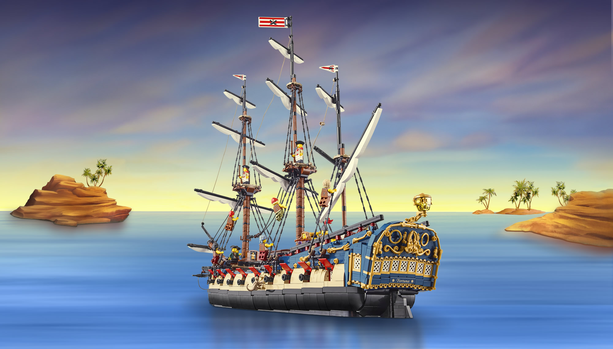 Stern view of "Privateer Frigate Fortuna" by Brick Perfection