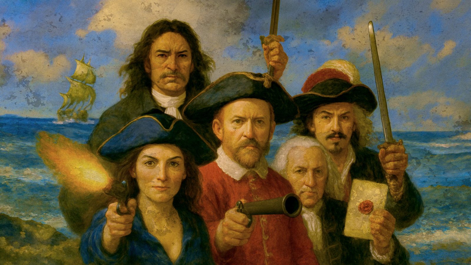 Privateers in the style of a Baroque Oil Painting