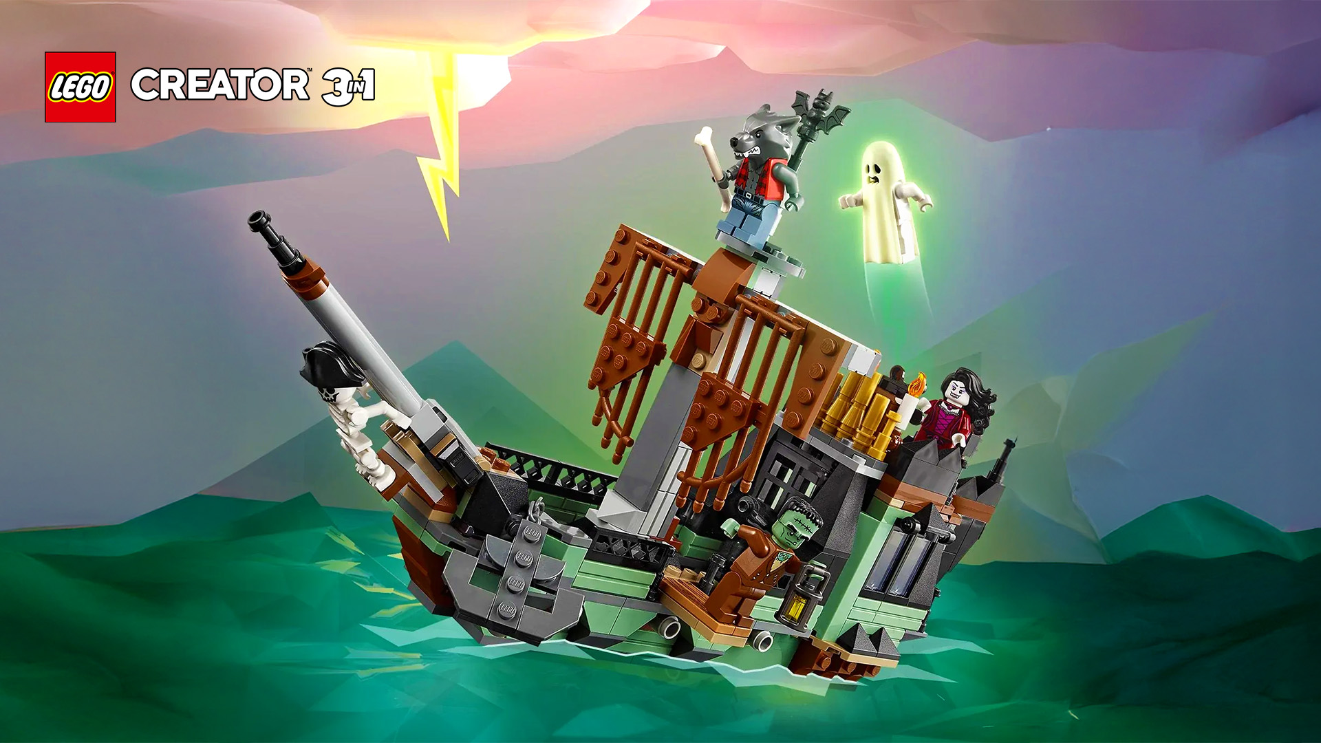 Ghost ship build from 31167 Haunted Mansion