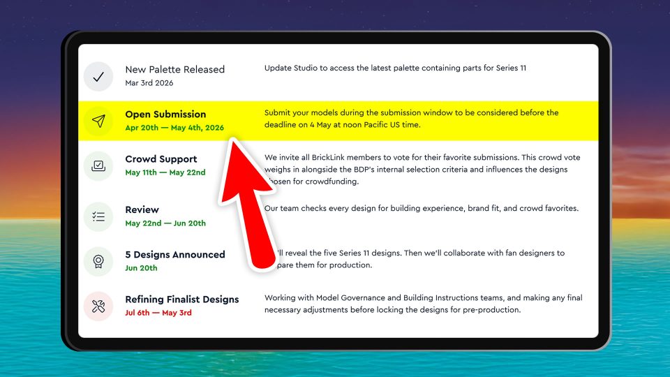 Timeline presented in the BrickLink Designer Program Series 11 Webinar