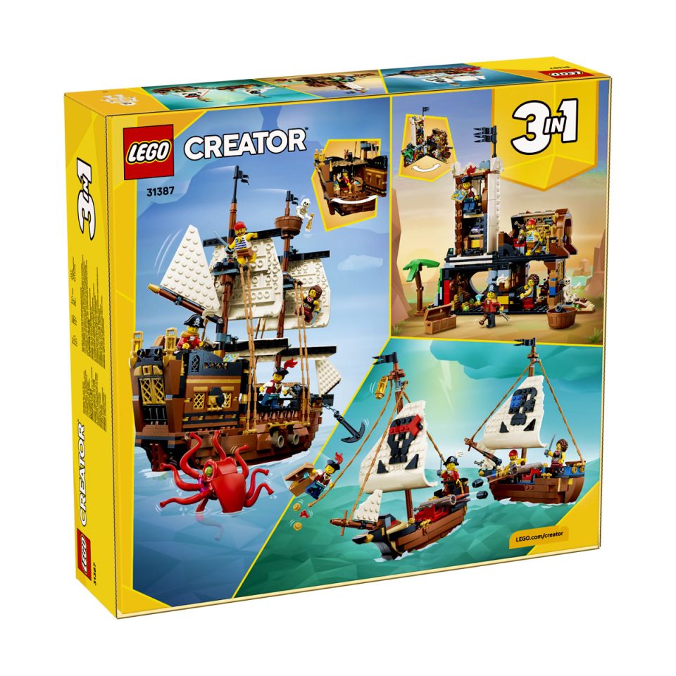 Back of the box for 31387 Iconic Pirate Ship