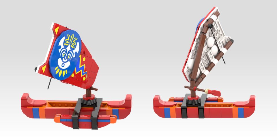 Click here to enlarge image Islander outrigger included with "Mysterious Isle" by 7DeadlyBricks