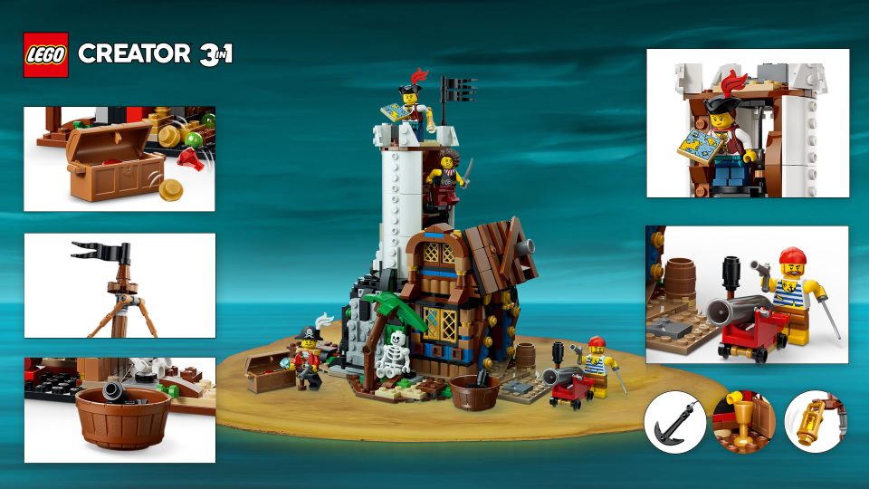 LEGO Pirate elements included with 31387 Iconic Pirate Ship