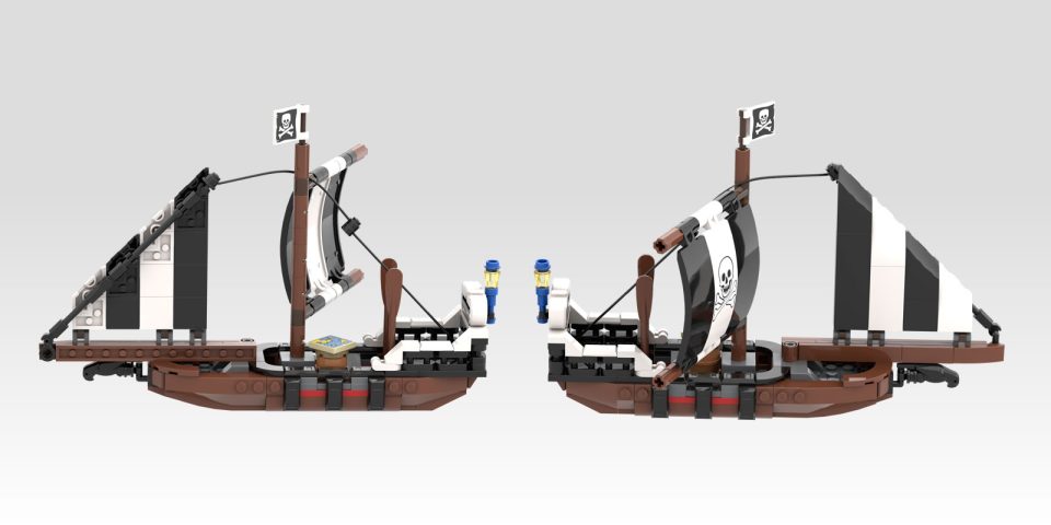 Click here to enlarge image Pirate sailboat included with "Mysterious Isle" by 7DeadlyBricks