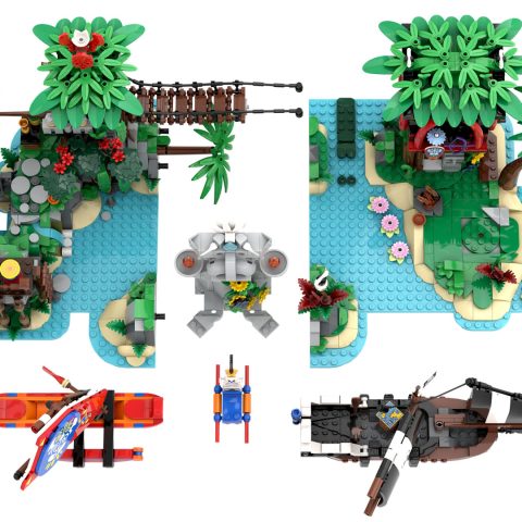 Top-down view of “Mysterious Isle” by 7DeadlyBricks