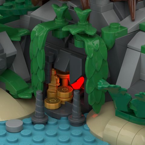 The secret treasure cave  of “Mysterious Isle” by 7DeadlyBricks