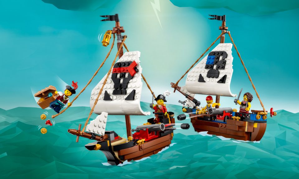Two small ship builds of 31387 Iconic Pirate Ship