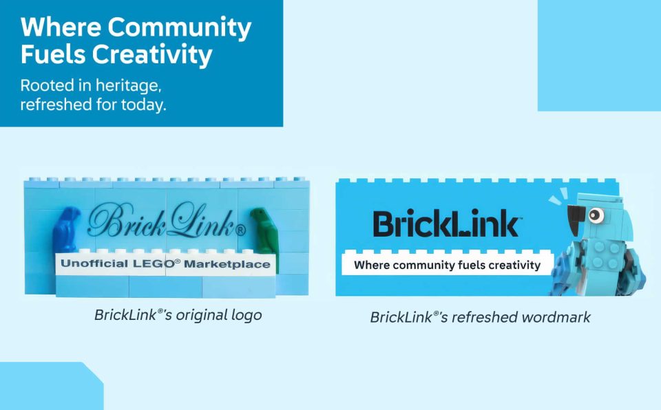 Click here to enlarge image BrickLink Rebrand 2026: Old parrot logo versus new