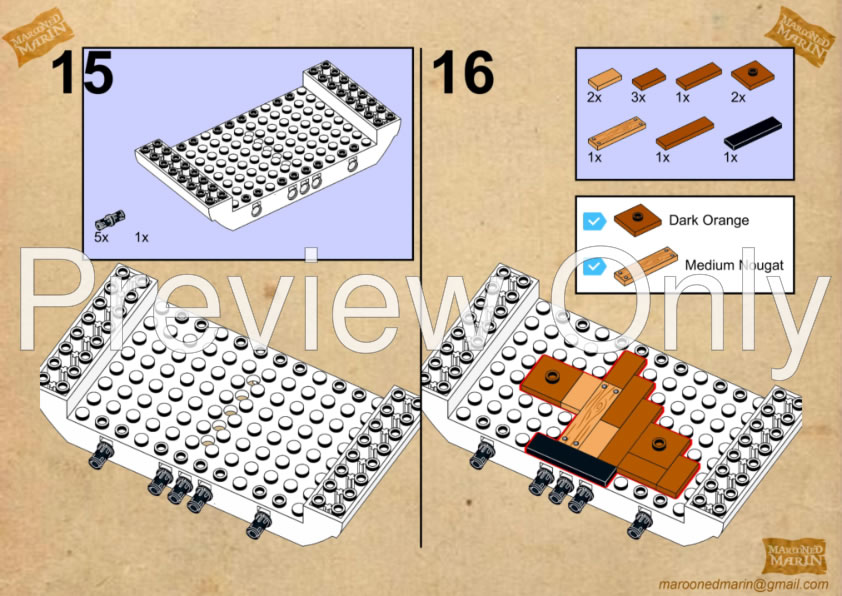 ReBrickable Instructions for "Jolly Roger" by Marooned Marin