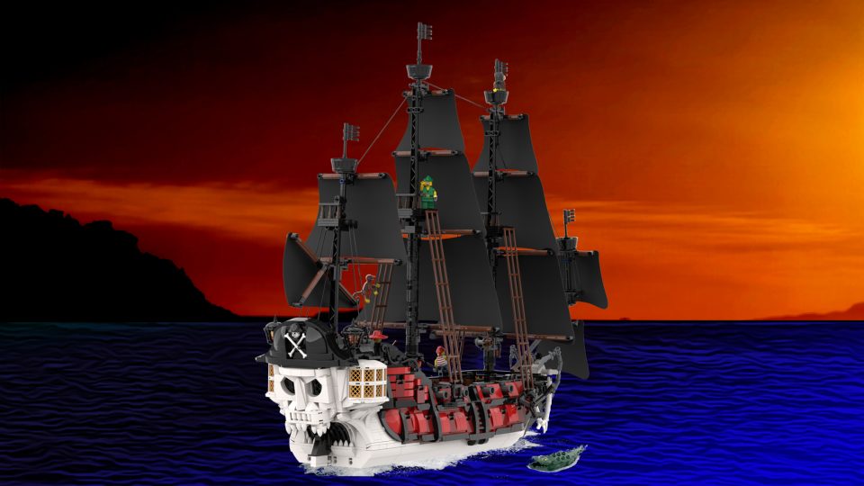 Click here to enlarge image Wide shot of the "Jolly Roger" by Marooned Marin towards the stern